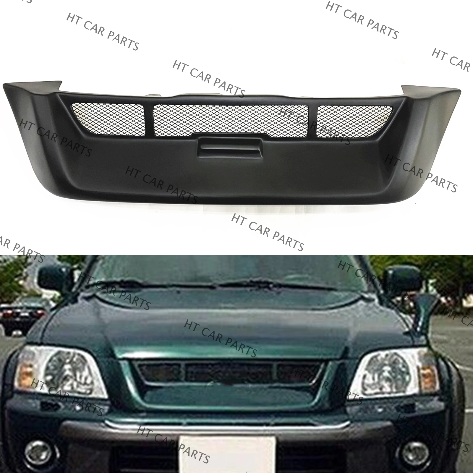 

1PCS Matte Black Front Bumper Grille Cover For Honda CR-V 06.1997-2001 1997 1998 1999 2000 2001