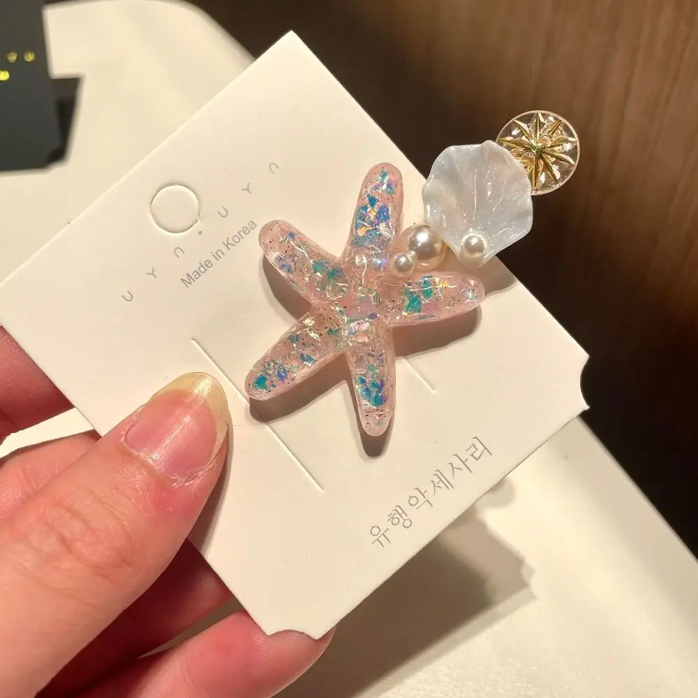 5Pcs New Pearl Shell Starfish Hair Clips Ocean Series Princess Barrette Hair Accessories Headdress Mermaid Hairpins Girls