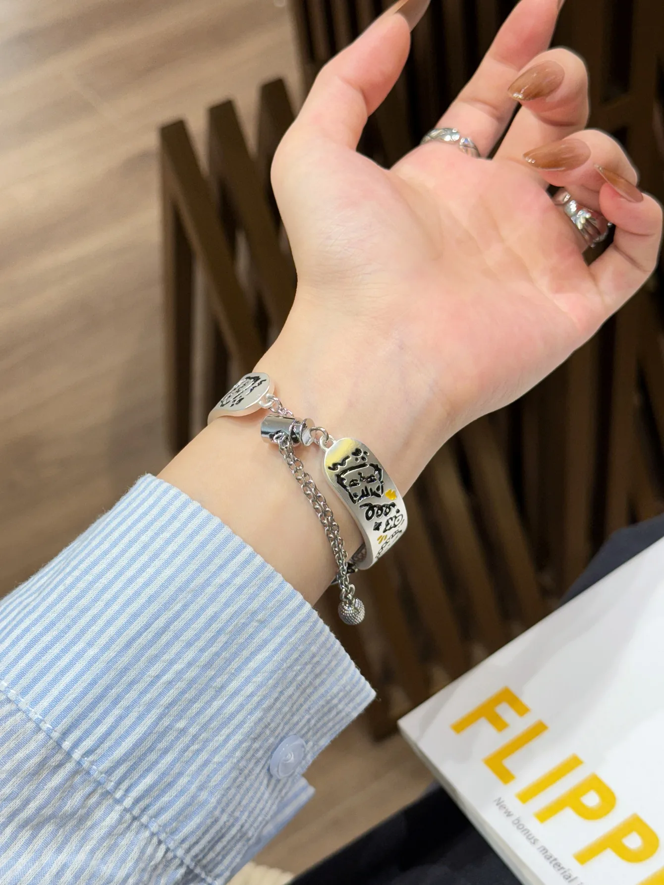 Металлический гибкий браслет с граффити Cat для Apple Watch Band 10S 42/46 мм 49Ultra SE, регулируемый ремешок-цепочка для Iwatch 38/41/45 40/44