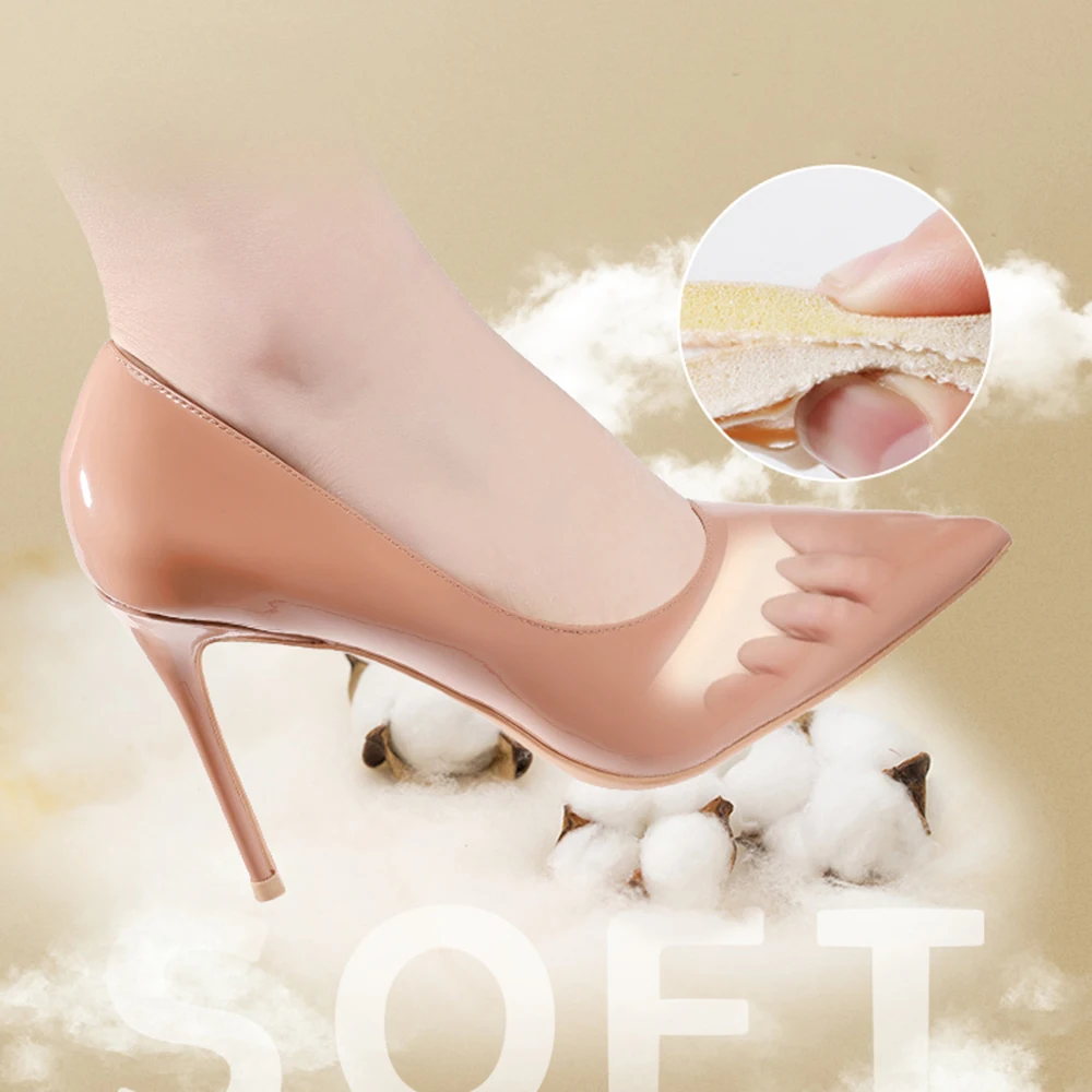2개입 발패드 하이힐 앞발 패드, 부드럽고 보이지 않는 중족골 지지대, 미끄럼 방지 및 거품 방지 깔창 편안한 깔창