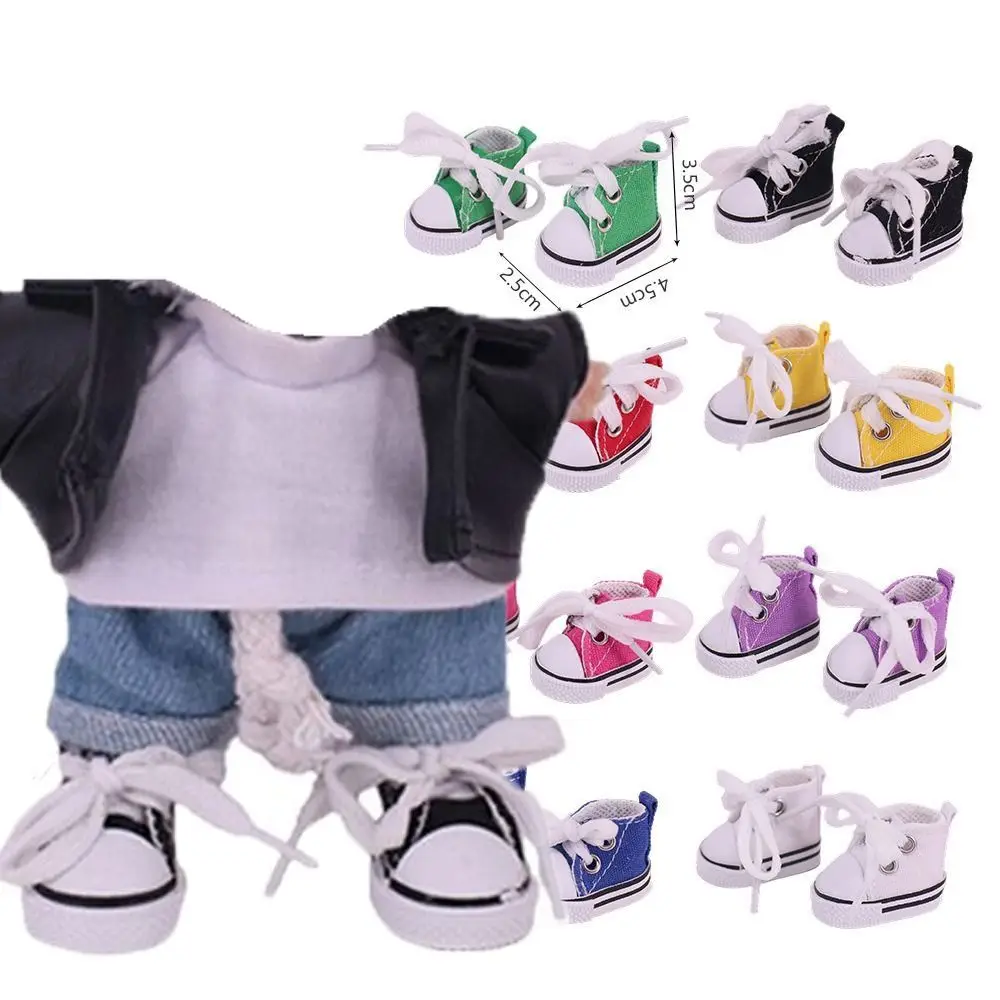 Loisirs 4.5Cm de longueur chaussures de poupée couleur unie pour 17cm baskets hautes poupées Kpop chaussures en cuir à lacets pour