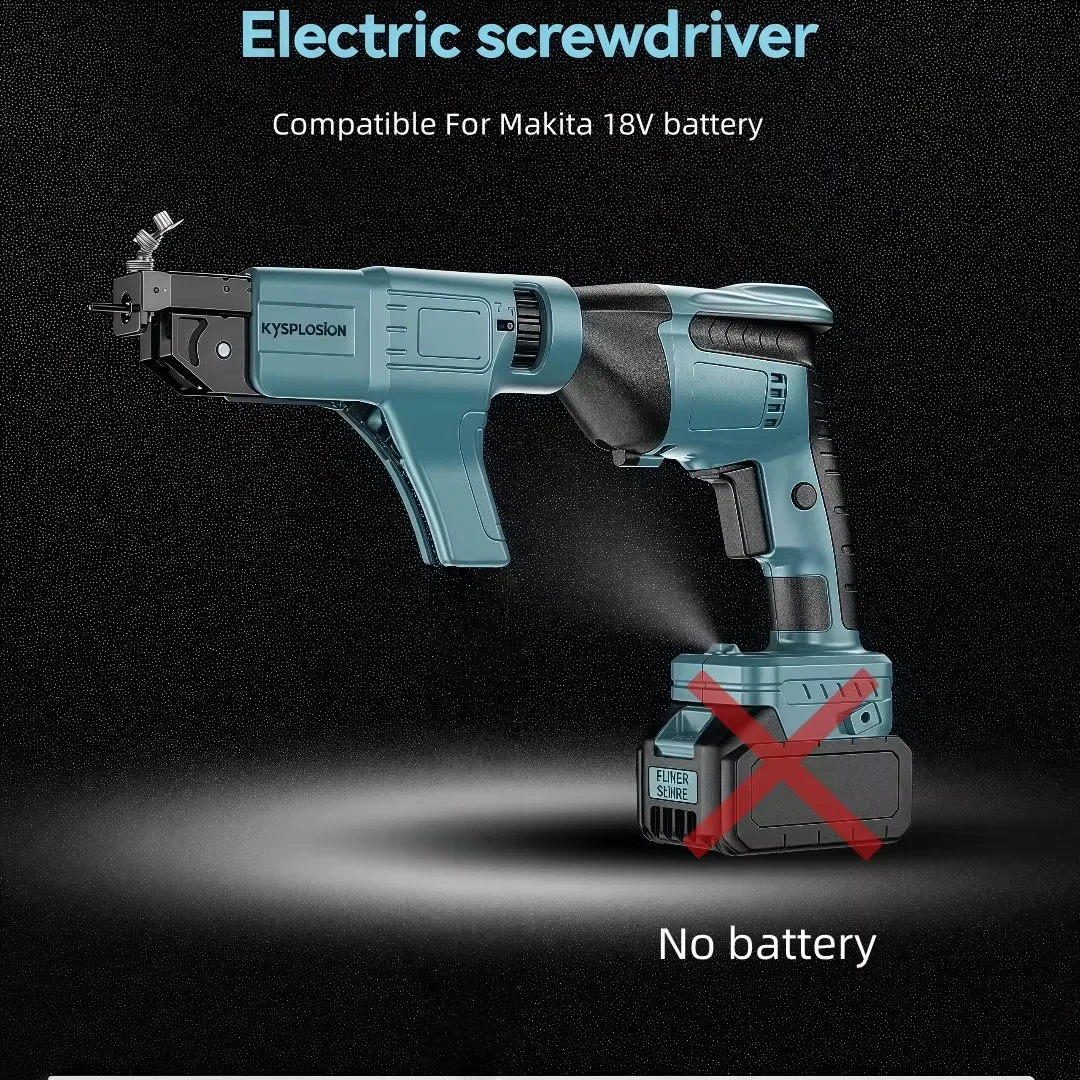​ ​ Automatische kettingschroefpistool 5-speed borstelloze draadloze gipsplaat installatietool voor houtbewerking Geschikt voor Makita 18V batterij ​