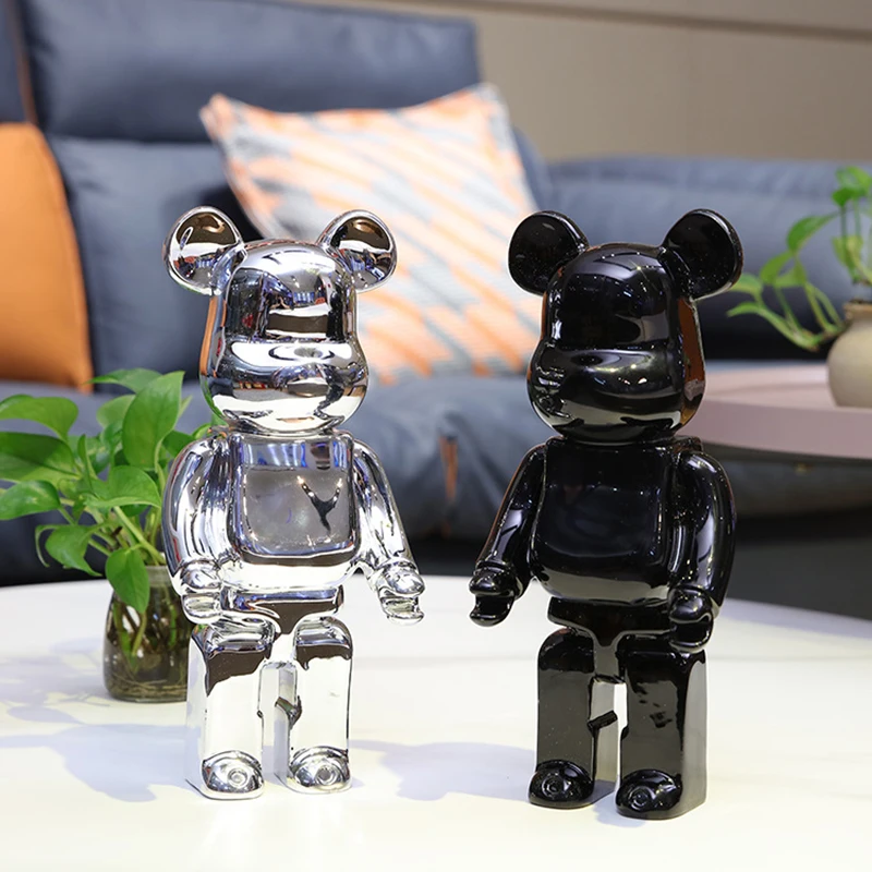 Modern Ins Transparent Bear Sculpture Craft Resin Living Room Decoration Children's Room TV Cabinet Desktop Ornament