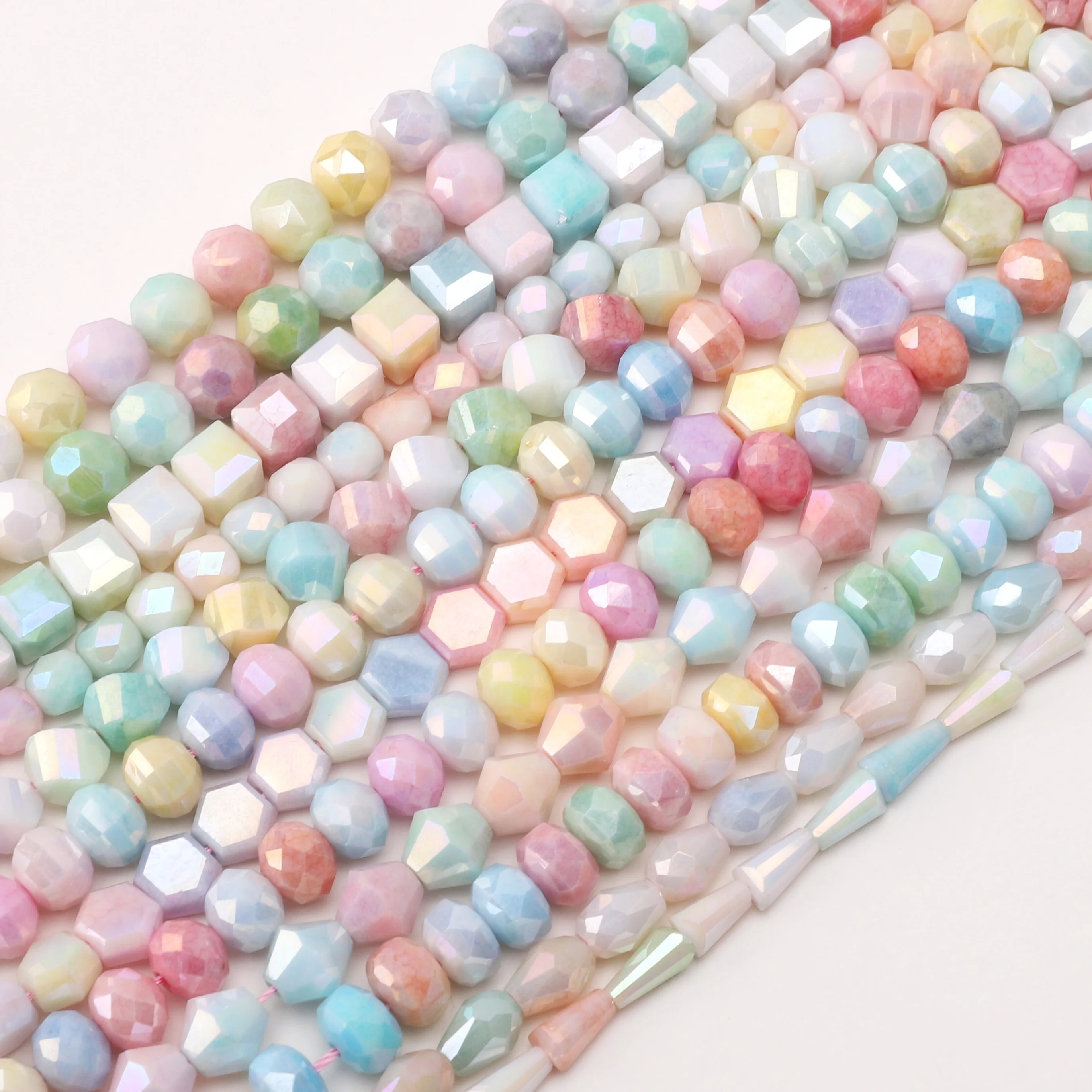 

10pcs Crystal Glass Beads Ball Beads Colorful Faceted Irregular beading for Jewelry Making DIY Necklaces Earrings Pendants