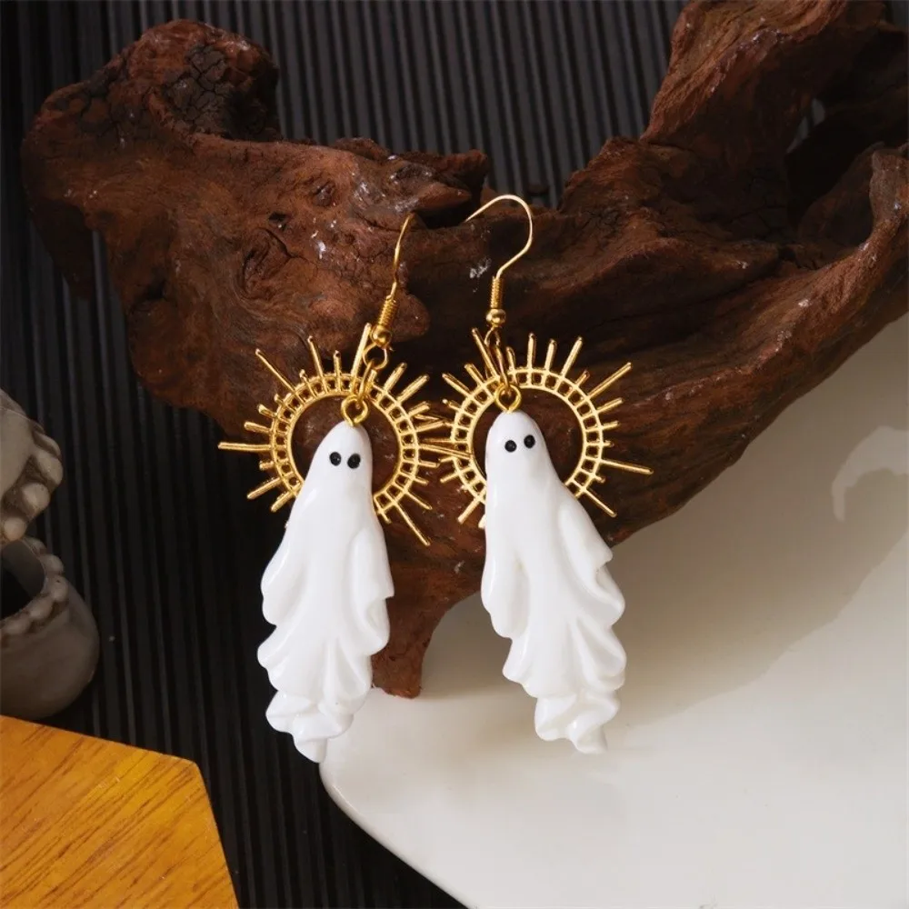 Hip Hop Skeleton Earrings Alloy Skull Halloween Drop Earrings Detachable White Ghost Imitation Human Bone Earrings Accessories