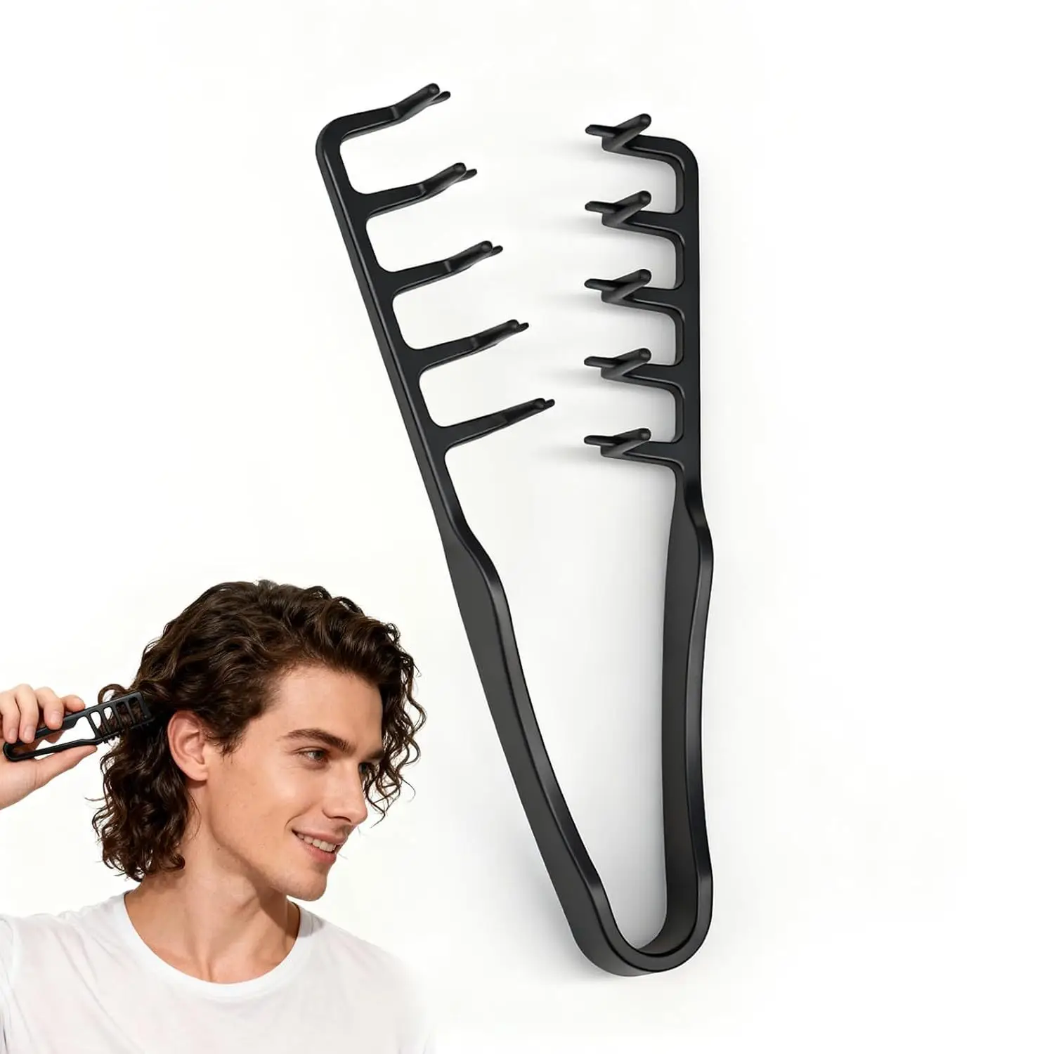 Mens Volumizing Hair Comb Fluffy Root Lifting Textured Styling Gripper ABS Plastic Wide Tooth Hair Tool Home Salon All Hair Type