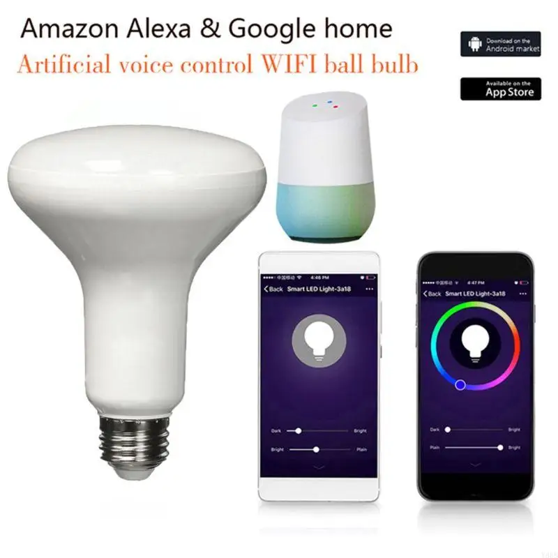 Y88b للمصباح الذكي Dimmable Color تغيير WiFi WiFi اللاسلكي جهاز التحكم الصوتي عن بُعد