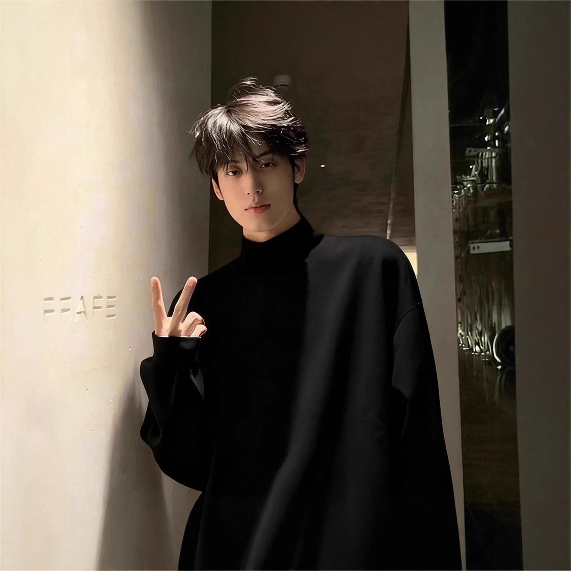 Winter Double-Sided Fleece Base Layer Shirt Men's Thick Thermal Half Turtleneck Top