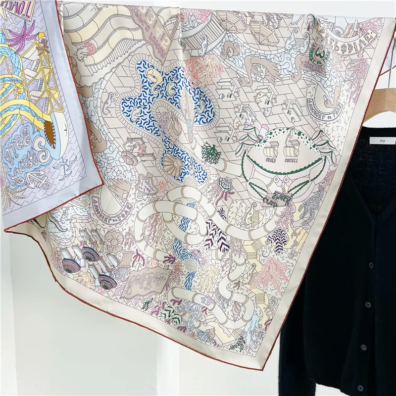 

Double-sided heterochrome twill sand washed mulberry silk silk scarf women's silk scarf shawl