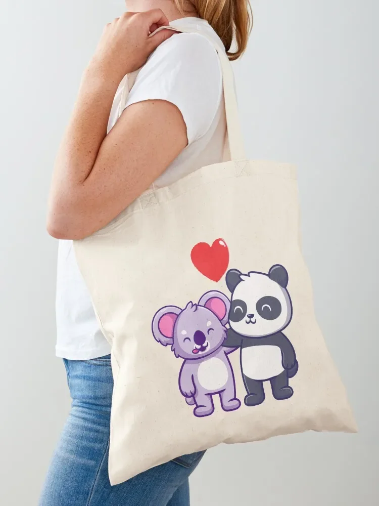 Cute Koala and panda cute animal friendly panda kawaii bears Tote Bag hand bag ladies great bag personalized tote