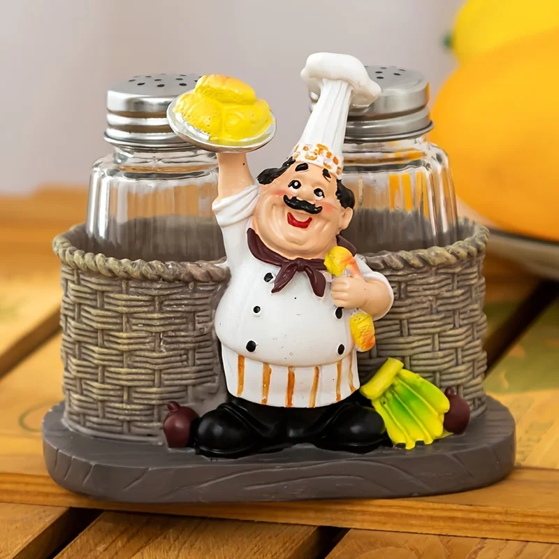 European Creative Beach Old Man Salt Pepper Shaker Ornament, Resin Craft, Pastoral Home Kitchen Tabletop Decoration