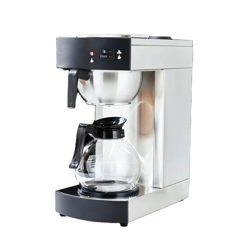 

Коммерческая электрическая автоматическая капельная кофеварка из нержавеющей стали, стеклянный/пластиковый корпус, домашнее использование в отеле