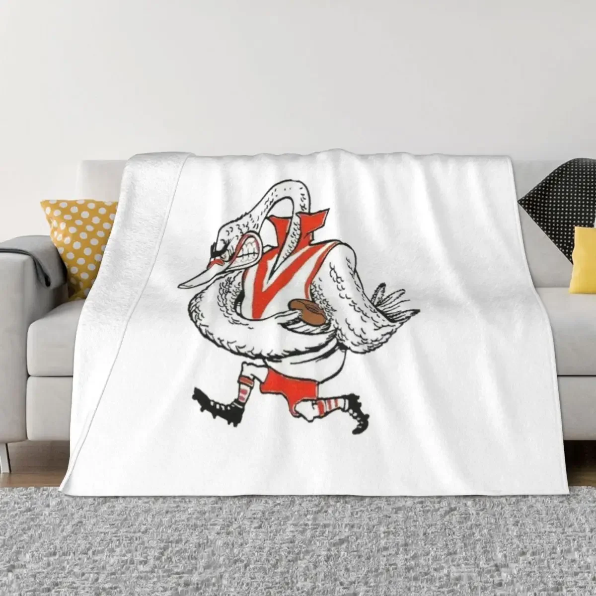 South Melbourne Swans Retro Throw Blanket For Decorative Sofa Soft Blankets