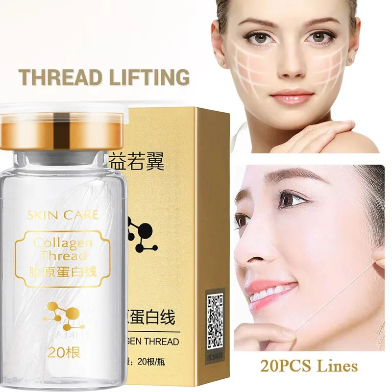 Collagen Protein Thread Instant Wrinkle Remover Serum Set Lifting Firming Soluble Absorbable Face Filler Anti-aging Skin Care