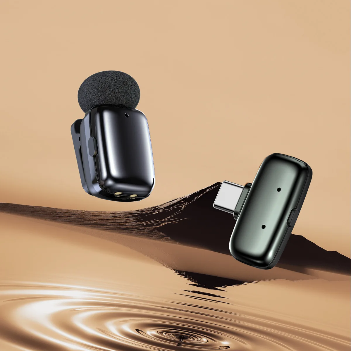 ميكروفون لاسلكي Lavalier ستيريو 2.4G ميكروفون خارجي مزود بخاصية إلغاء الضوضاء للهواتف الذكية وبث مباشر ومقابلة صغيرة #5