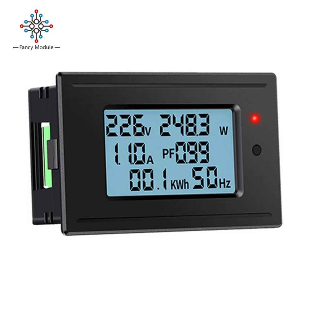 AC Digital Display Voltage Current Power Electricity Watt-hour Meter 5A/1100W Power Meters Energy Electricity Kilowatt-hour Mete