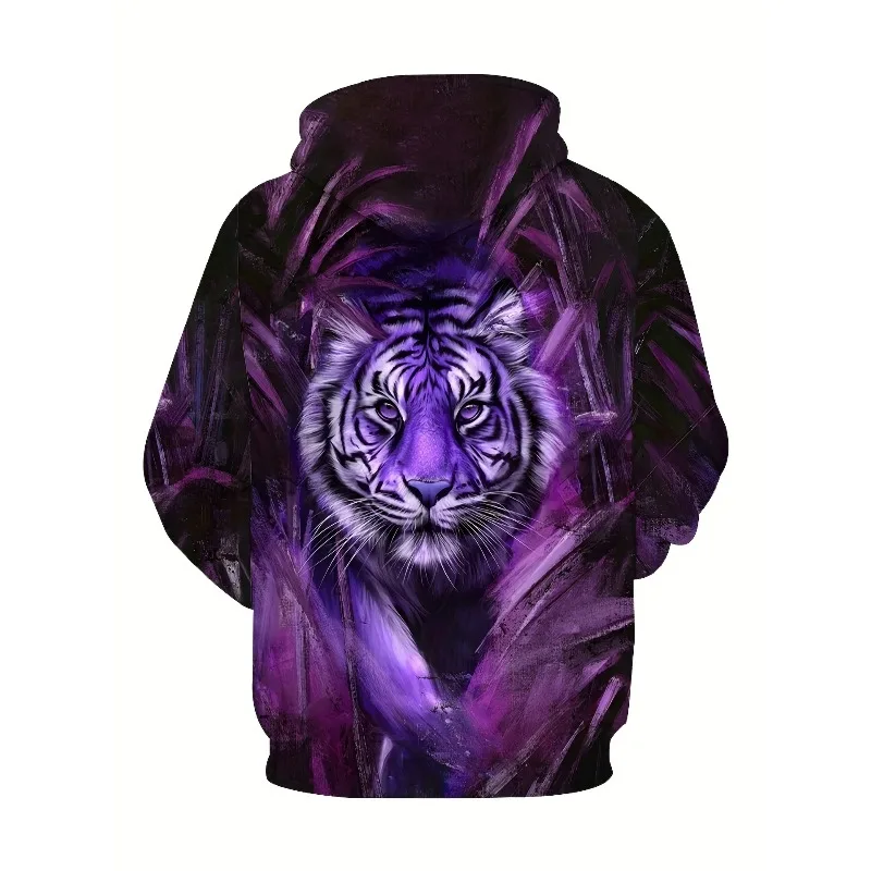2025 جديد الرجال هوديي ثلاثية الأبعاد مطبوعة الاستبداد النمر نمط محايد موضة كول طباعة عادية مناسبة لارتداء اليومي #6