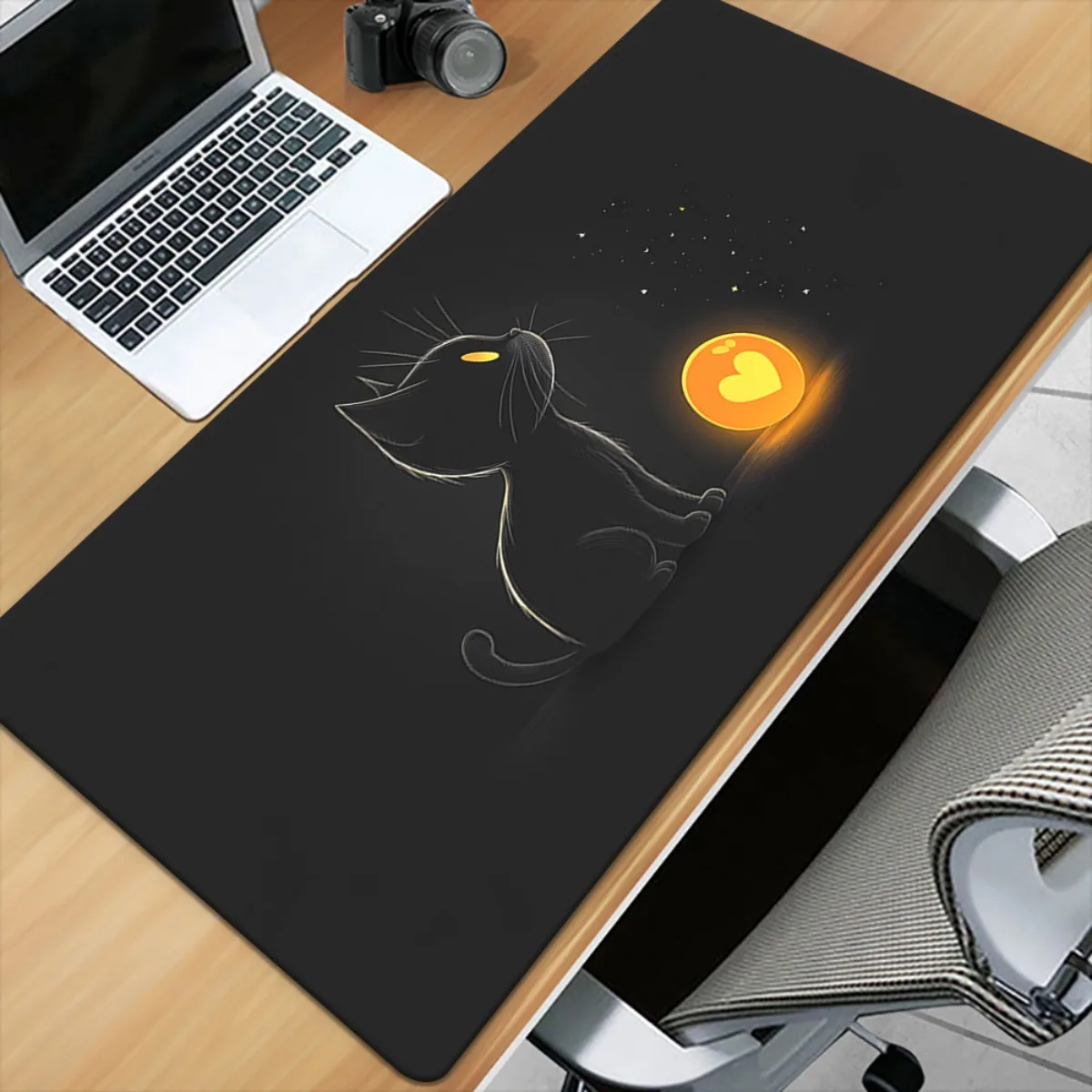 

Коврик для мыши Black Cat Decor из резины, нескользящий, устойчивый, для офиса, ПК, ноутбука, идеальный подарок