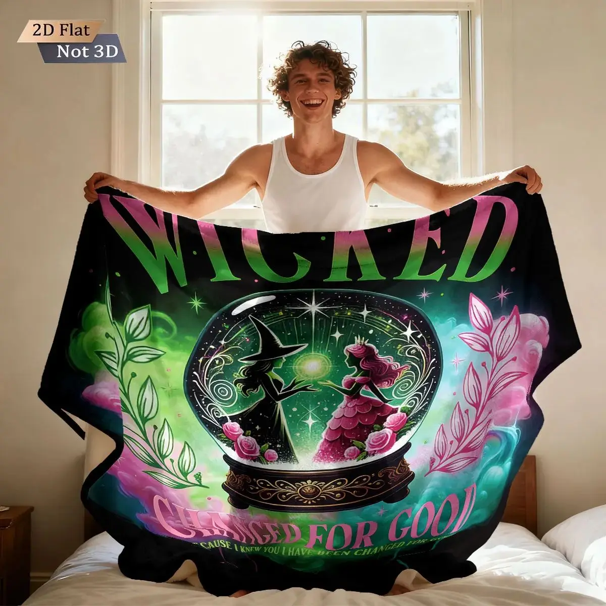 1 Piece of Magical Evil Witch Print 230 Flannel Blanket, A Comfortable and Relaxing Small Rest Mat, Available in Multiple Sizes