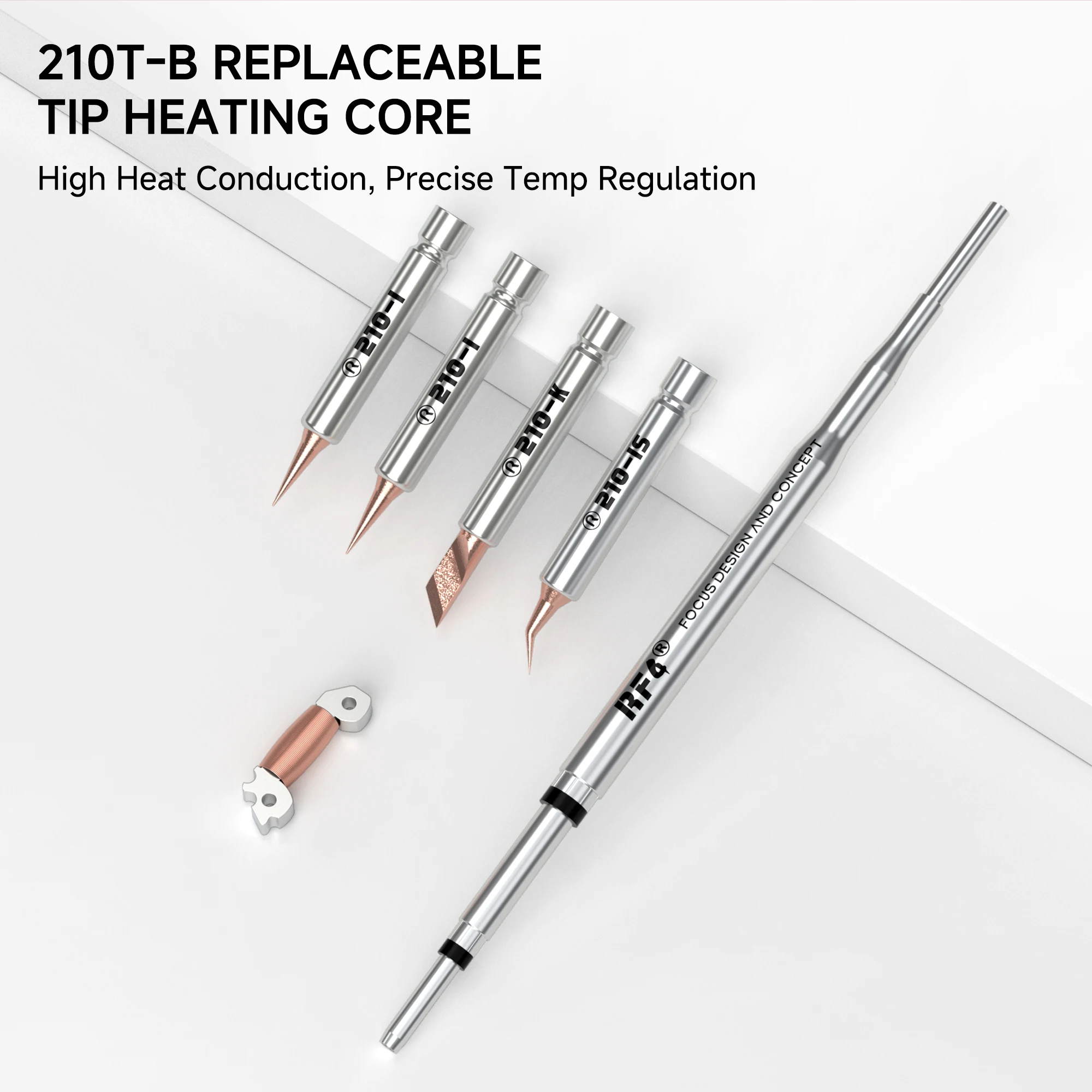 RF4 T210 Soldering Tip, Suitable for T210 Soldering Stations (Universally Compatible)