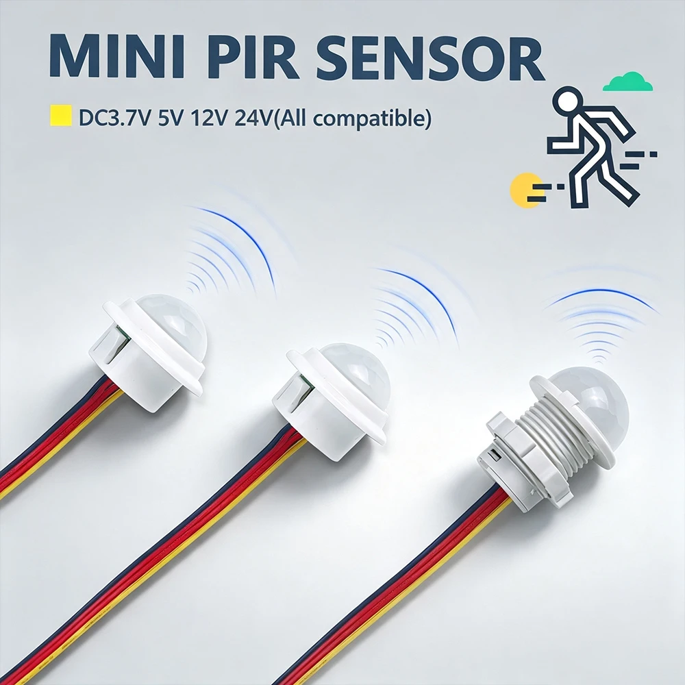 DC5V 12V 24V MINI Infrared Motion Sensor for Pet Detection & Human Body Induction Light Auto On/Off with 30s Delay PIR Sensor