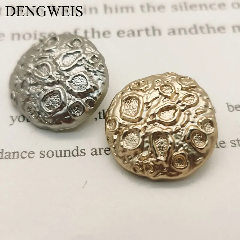 6 Stück 18/23mm Metallknöpfe mit Mondkrater-Oberfläche für Kleidung, Designer-Handarbeit, Nähzubehör, Großhandel – Detail 6