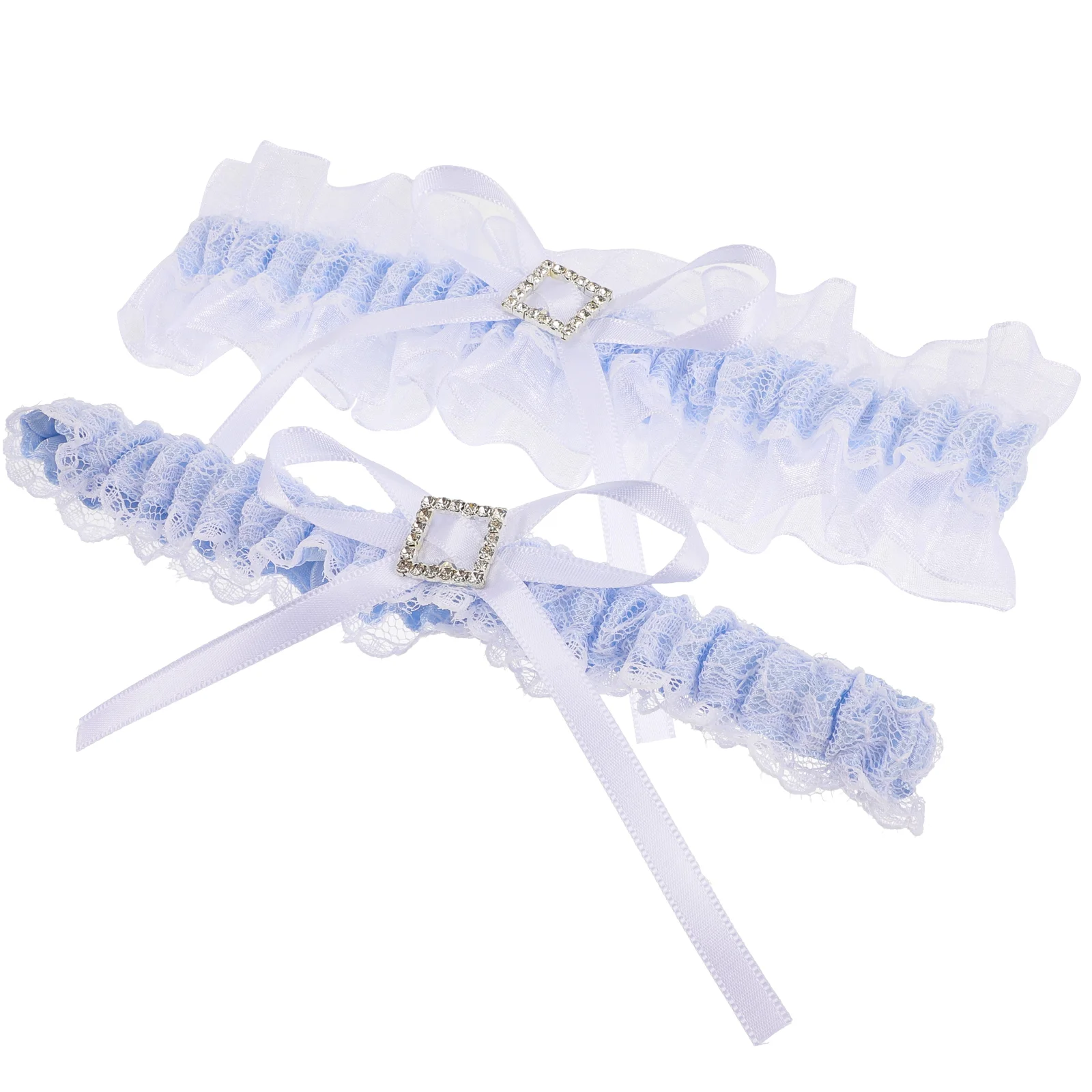 

Lace Wedding Bride Garters Leg Band Bowknot Rhinestones for Ring