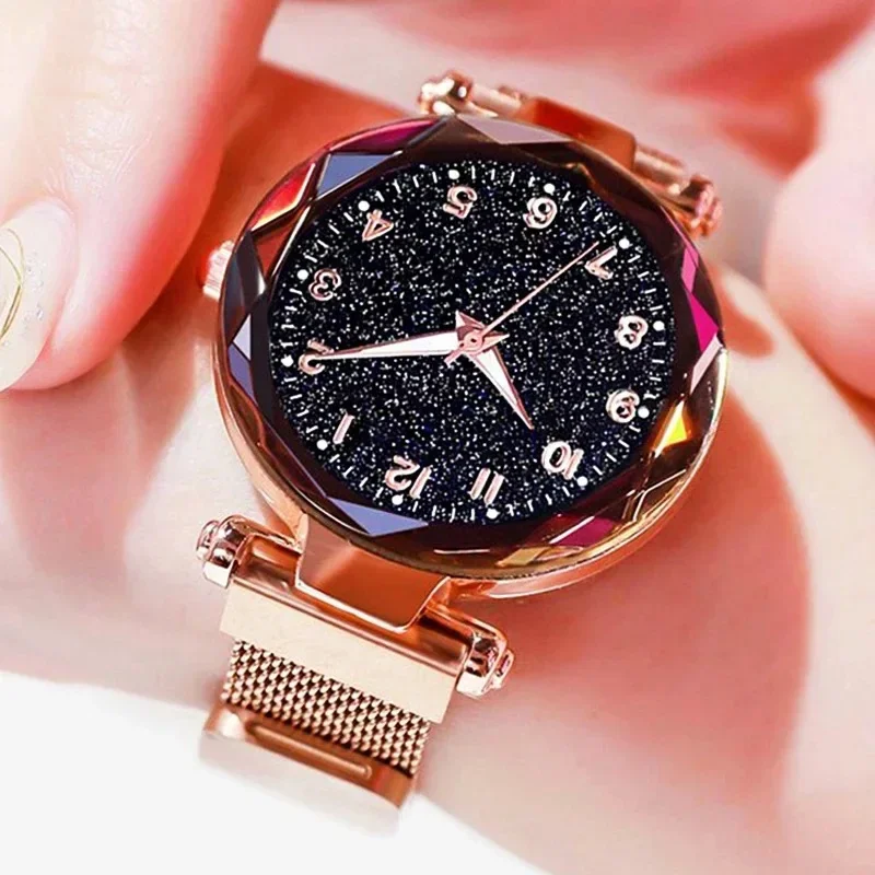 Relogio Feminino Luminous Women Watches Fashion Starry Sky Ladies Quartz Clock Luxury Magnetic Mesh Female Wristwatch Gift