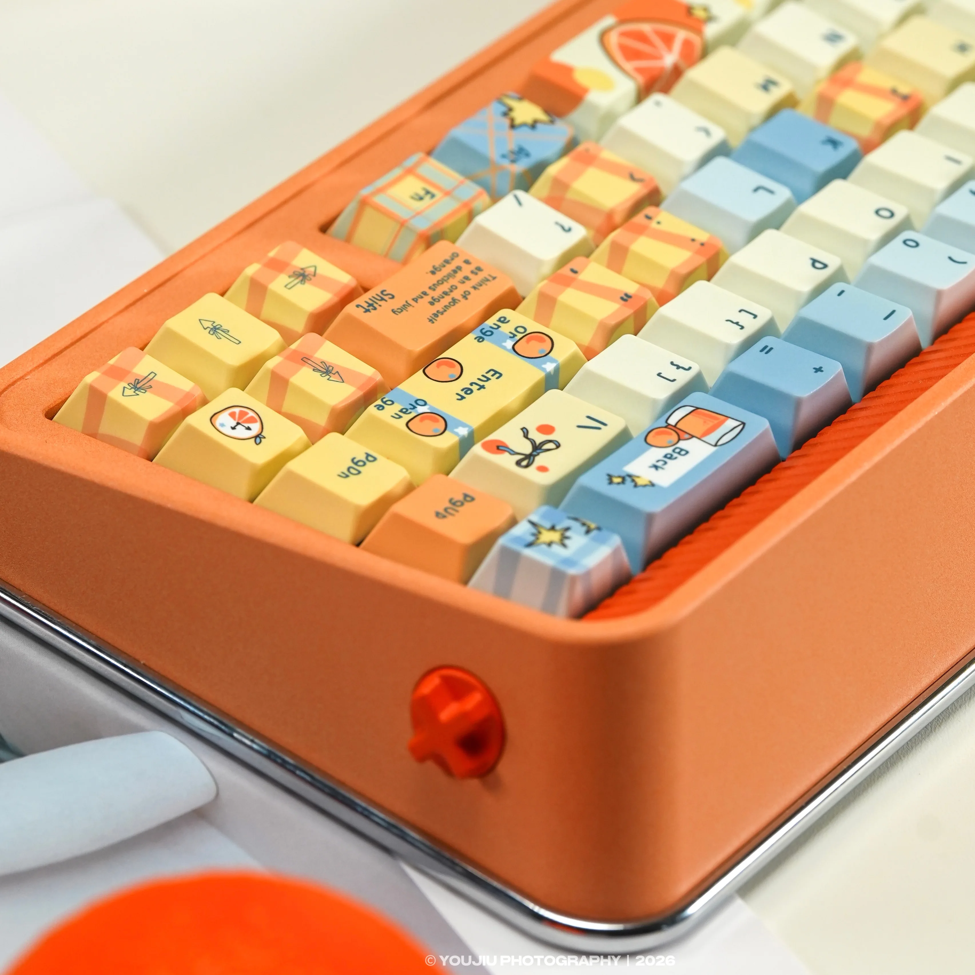 Orange Jelly Keycaps Cherry Dye Sub Set 143 Keys German Korean Spanish French Hebrew Russian ABNT-2 For Mechanical Keyboards