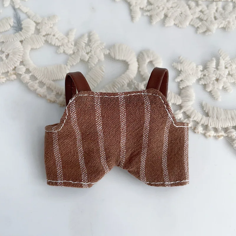 Para 10.5cm labubu 4.0 mini boneca listrado macacão conjunto brincalhão roupas diárias ropa labubu boneca acessórios presente de natal