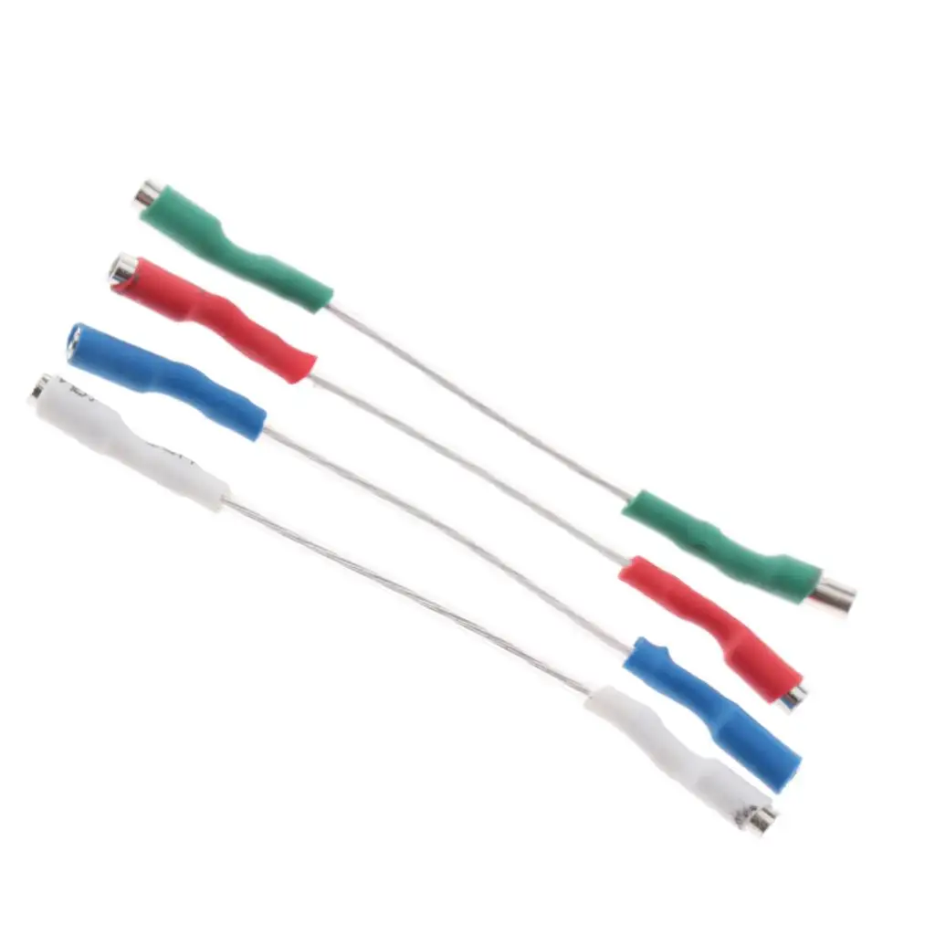 Set of 4 Phonograph Lead Wires Headshell Cables Connector Clips 1.57inch