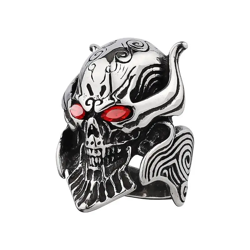 

Trendy men's stainless steel titanium steel ring Gothic Dark Knight Ring