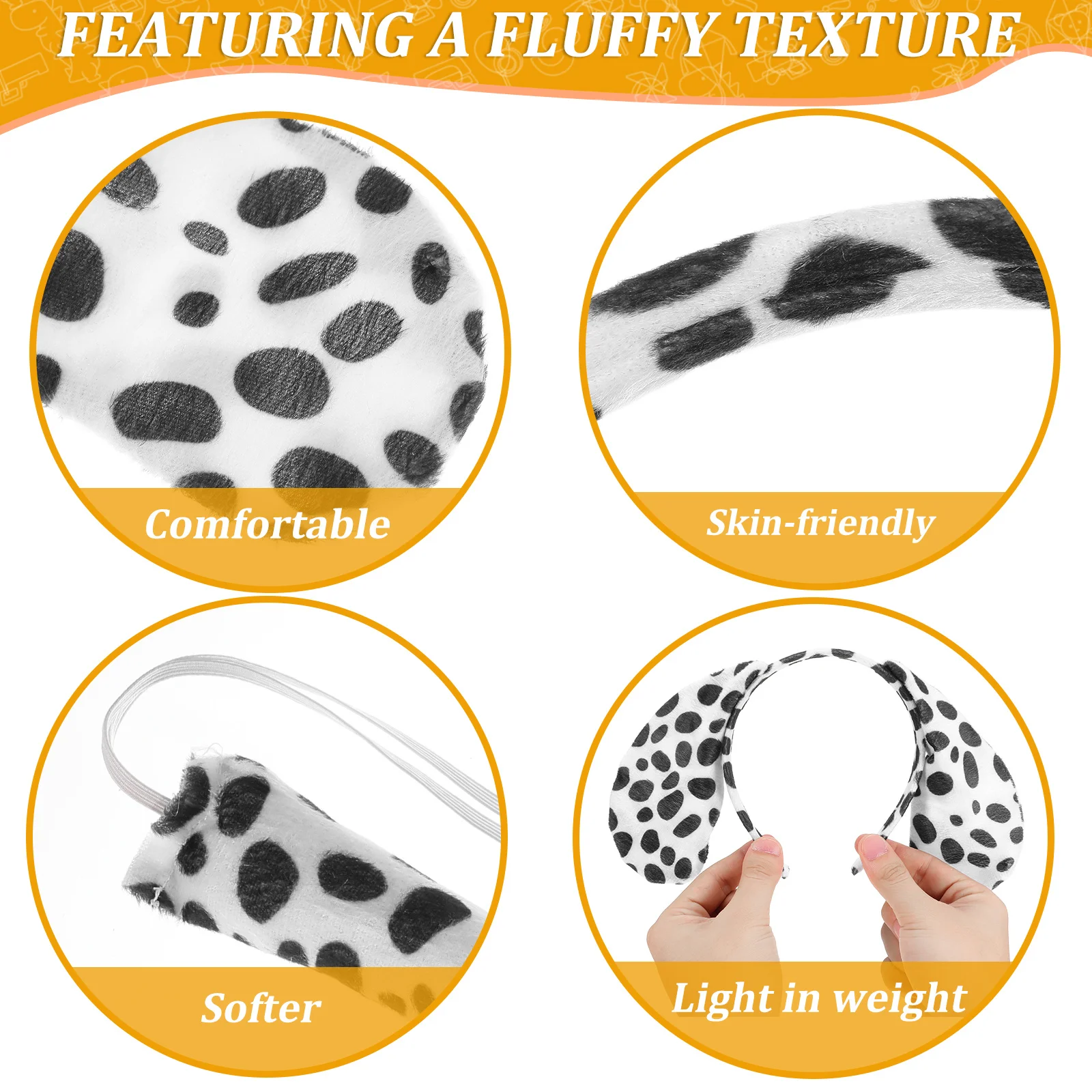 Ensemble de 2 costumes, accessoire de fête sur le thème des animaux de compagnie, Cosplay d'halloween pour adultes, cerceau pour cheveux, nœud papillon, décor de queue