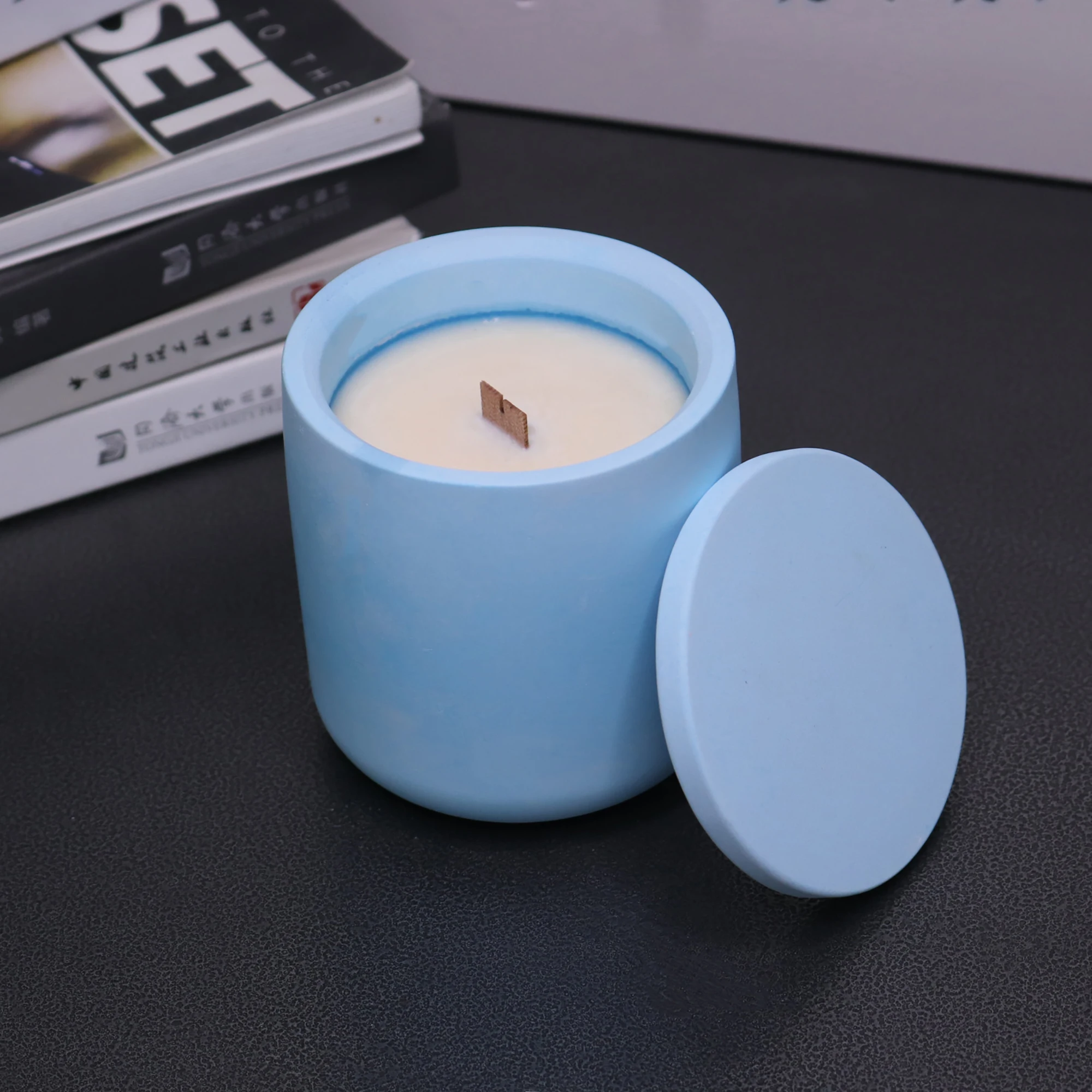 DIY Candle Cup Storage Box Cement Mold Crystal Epoxy Storage Box Silicone Mold Handmade Round Candle jar Mold
