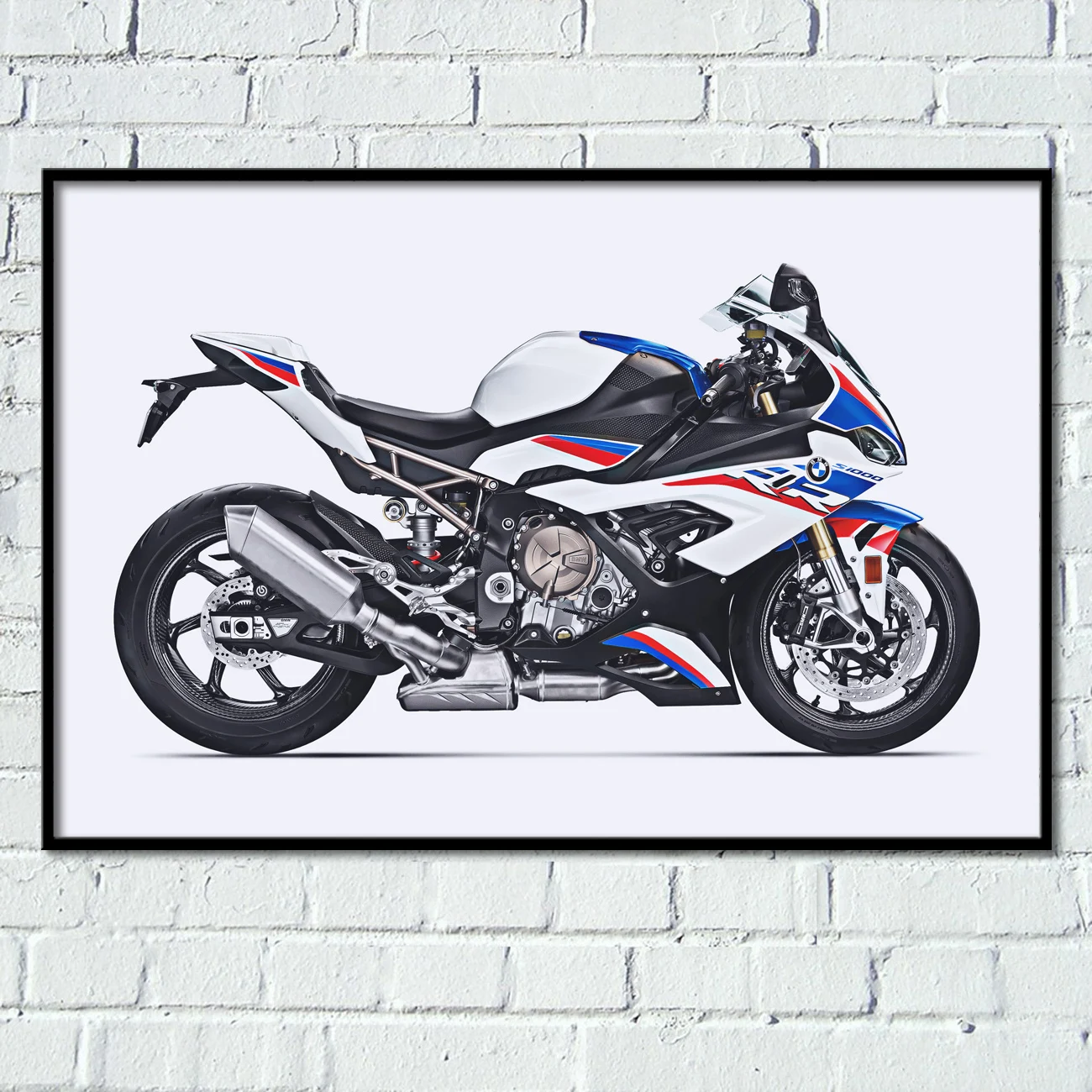 Motor Bike B M W S1000RR Side View Superbike 4K Posters Modern Wall Art Fabric Prints Canvas Paintings Home Living Room Decor