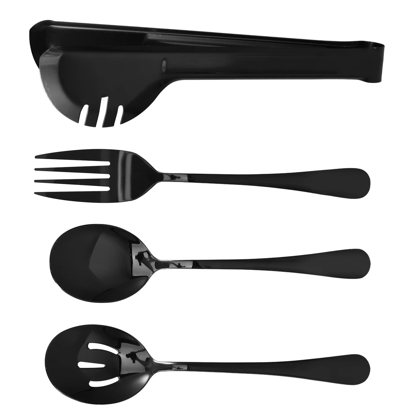 

1Set Stainless Steel Serving Utensils Set Portable Fork Spoon Reusable Kitchen Tableware for Party Buffet Restaurant Hotel Use
