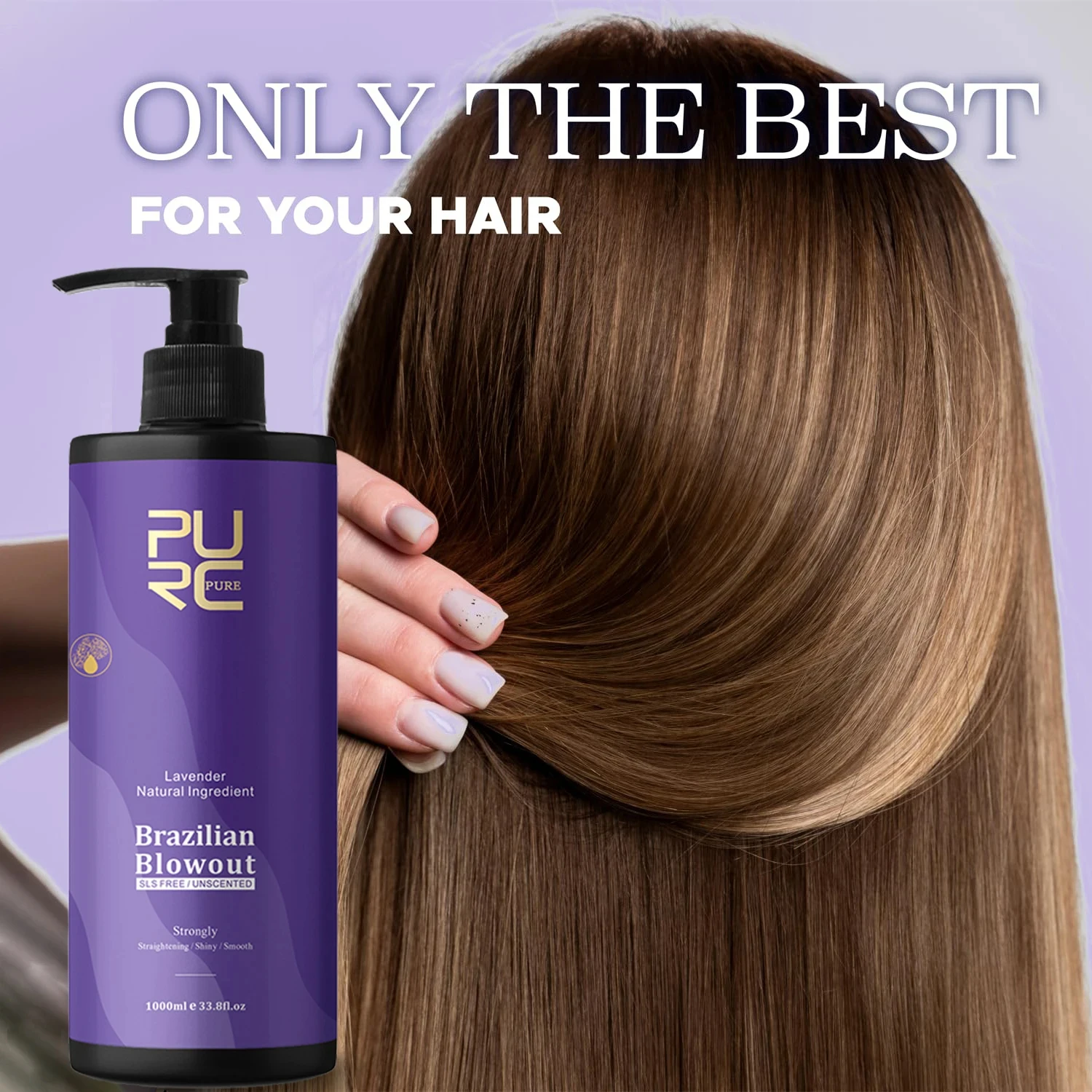 PURC Lavender Keratin Hair Straightening Brazilian Smoothing Repair Damaged Hair Treatments Professional Hair Care Products