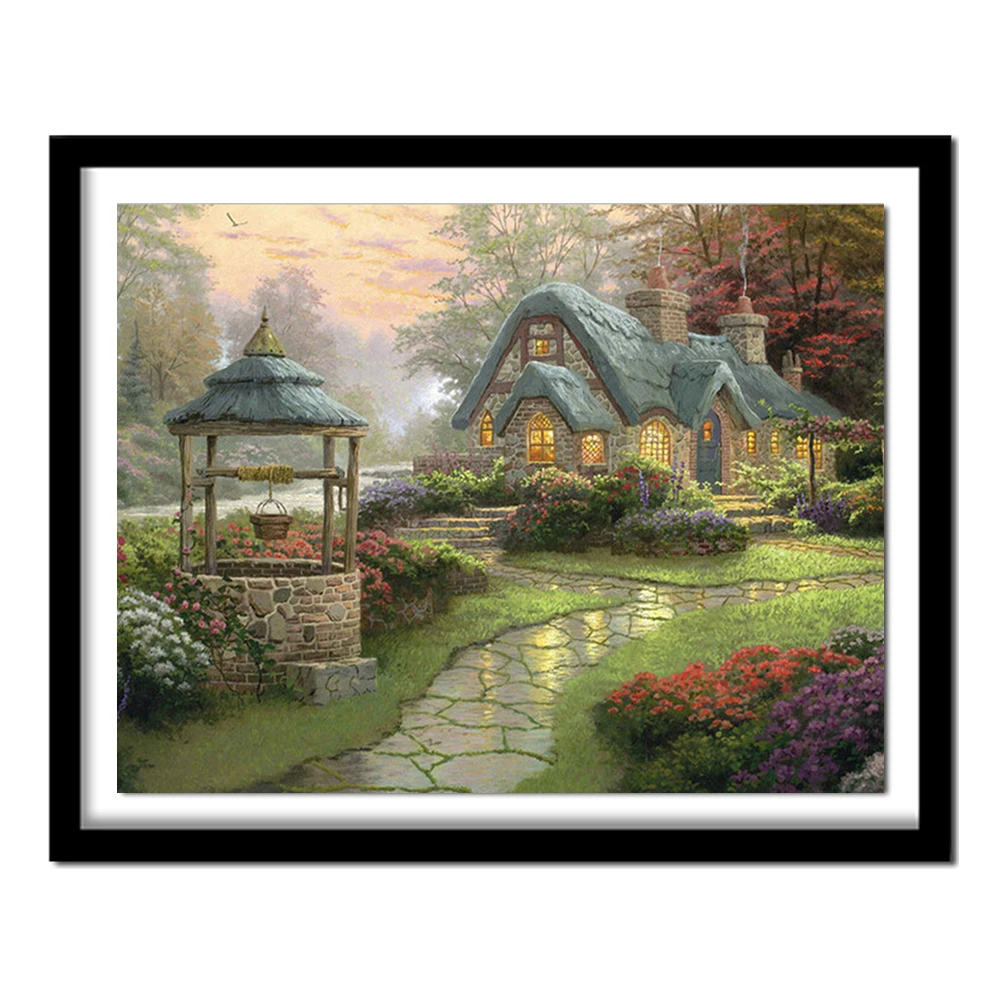 Diamond embroidery Dream house 40x30 Diy Diamond painting square drill rhinestone pasted full Cross stitch crafts Needlework ZX