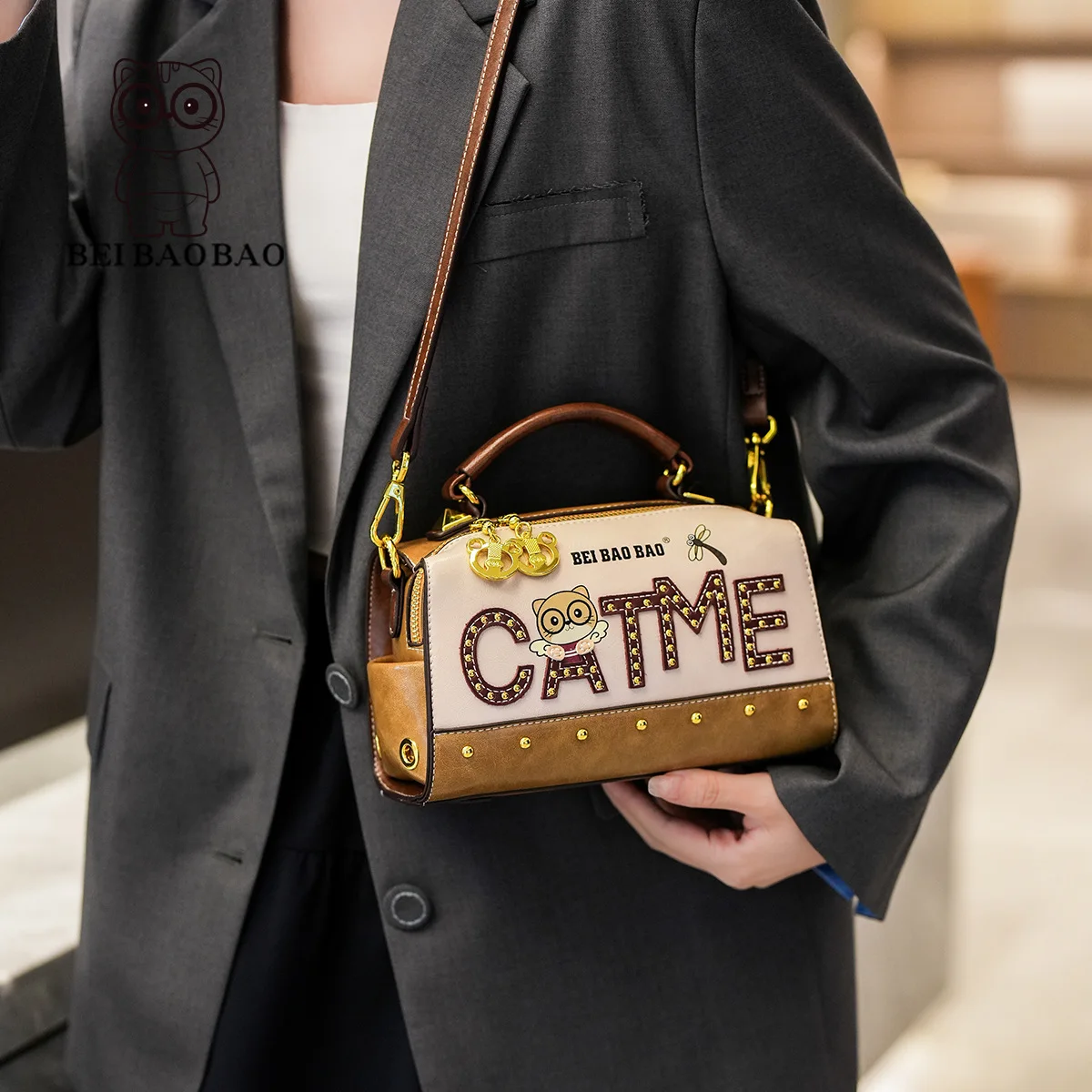 

2025 Cute Cartoon Letter Pillow Bag - NorthBags Factory Direct Shoulder Tote, Fashion Crossbody Handbag for Women