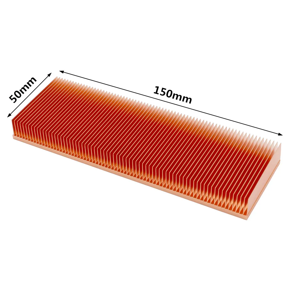 150x50x15 мм медный радиатор с ребрами, радиатор, радиатор, охладитель, охлаждение для электронного чипа, светодиодный рассеивание тепла