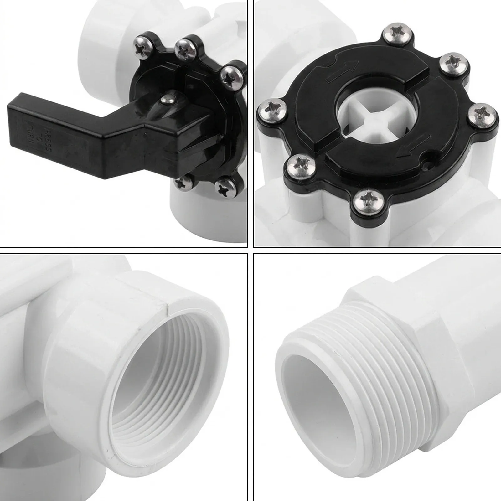 3-Way Slider Valve Model 4715 for Pool and Pond Applications with Internal Thread and Multi-Port Flow Adjustment