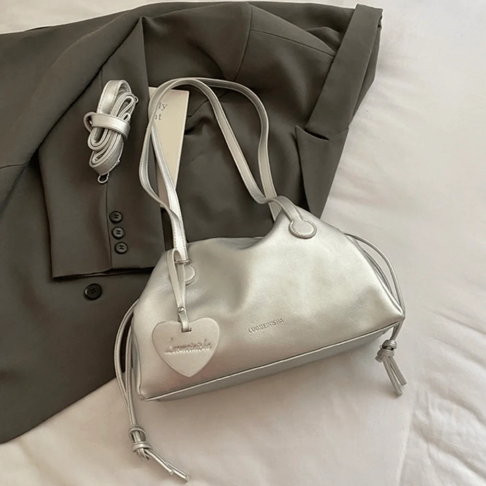 

Love Pendant Large PU Handbag Crossbody Bag Shoulder Pouch PU Leather Shoulder Bag All-match Korean Style PU Underarm Bag Office