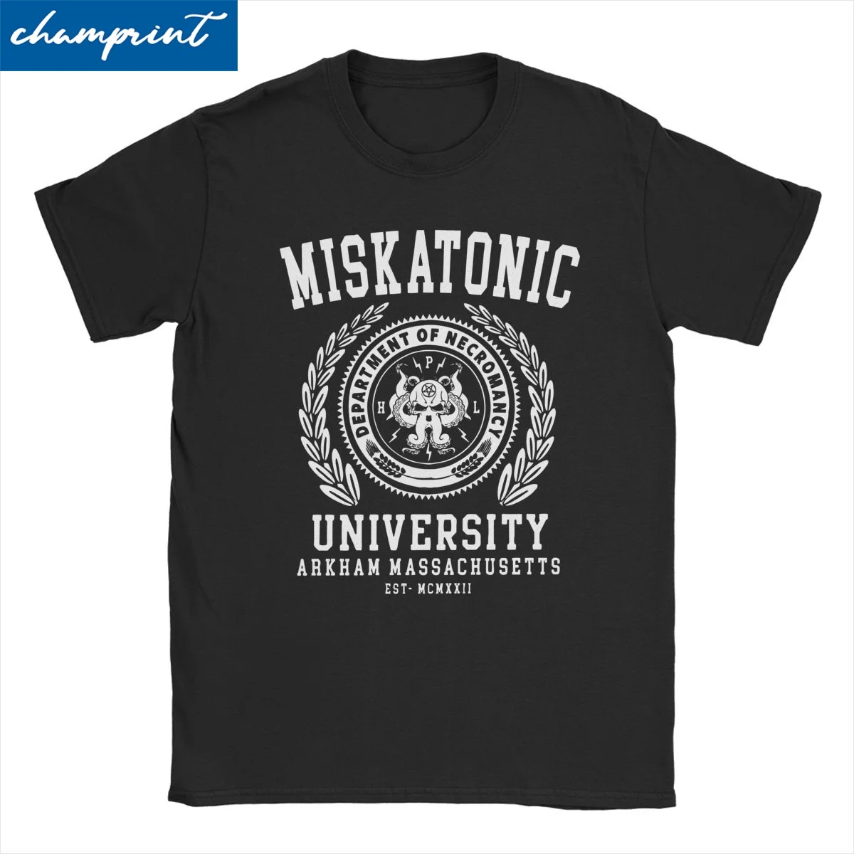 Cthulu Lovecraft Miskatonic University T Shirts Men Cotton T-Shirts Call Of Cthulhu Necronomicon Tees Clothing Birthday Gift