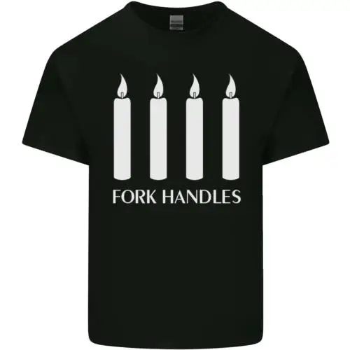 Four Candles Fork Handles Funny Two Ronnies Mens Cotton T-Shirt Tee Top