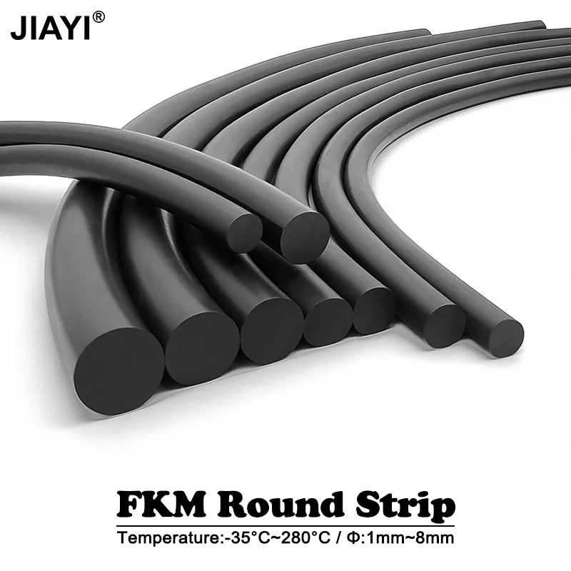 2/5M FKM Black Round Solid Strip Heat-resistant Fluororubber O Ring Cord Not Foaming Diameter 1.8mm 2mm 2.5mm/3/3.5/4/4.5/5/6mm