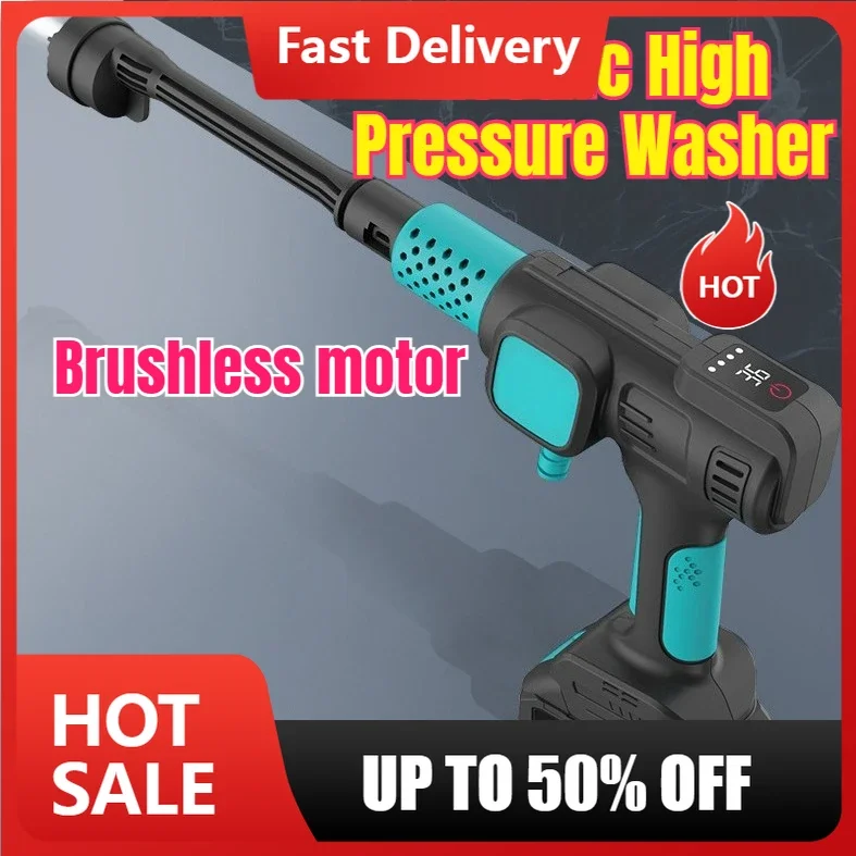 

【Fast Delivery】Brushless Electric High Pressure Washer Cordless Car Washing Gun Water Gun For 48V High-power Lithium Battery
