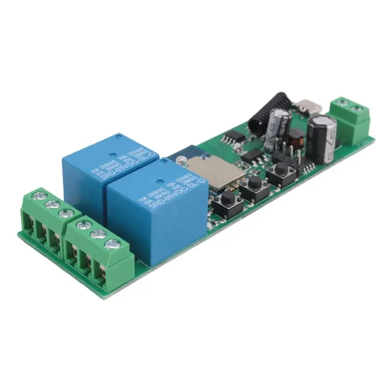 ABRI-Tuya Smartlife Wifi Switch Relay 2CH 5V/7-32V Smart For Alexa Google Home For Inching Self-Locking Interlock