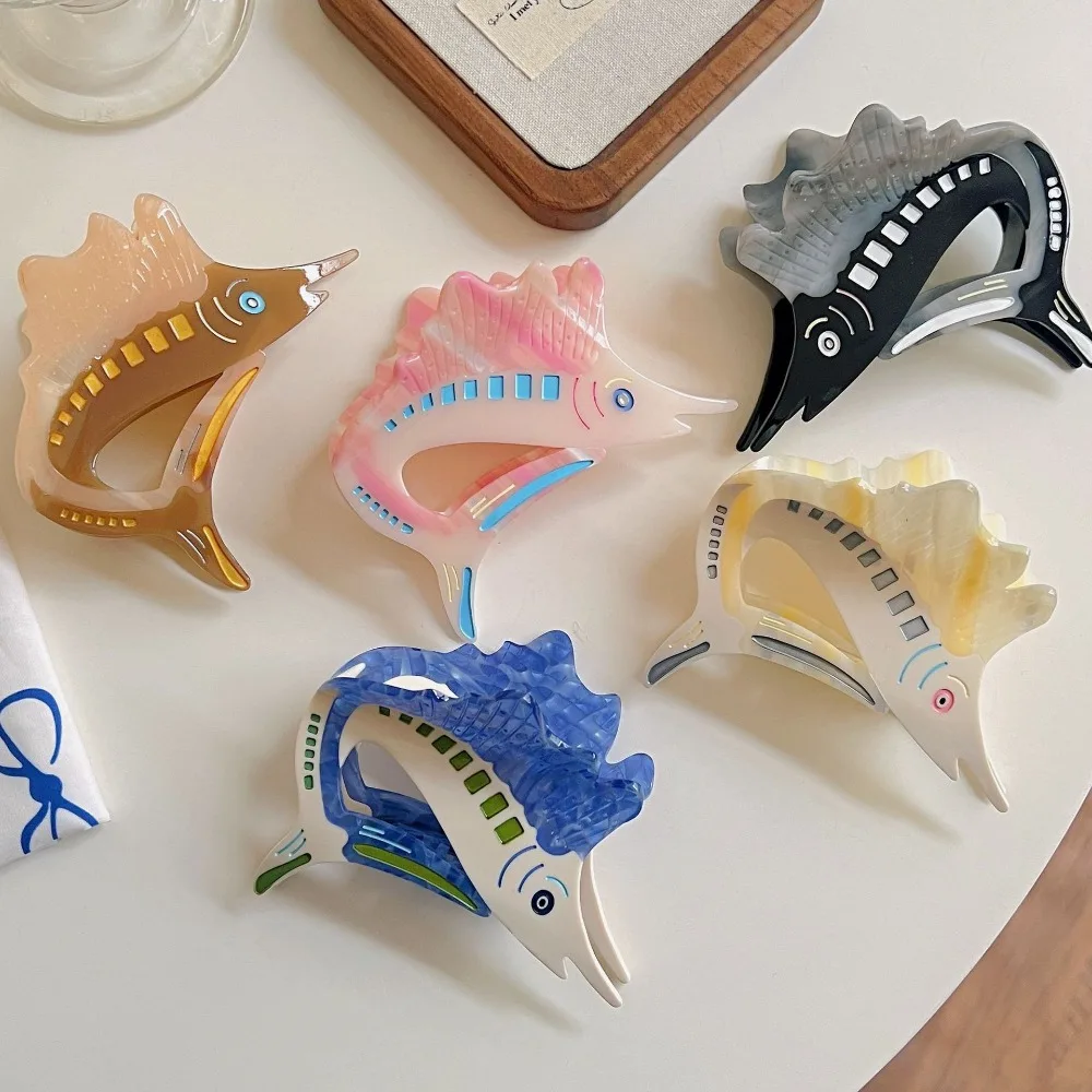 

Fish Tuna Hair Claw Sweet Acetic Acid Acetate Ocean Tunny Hair Clip Korean Style Creative Marine Organisms Shark Clip Girls
