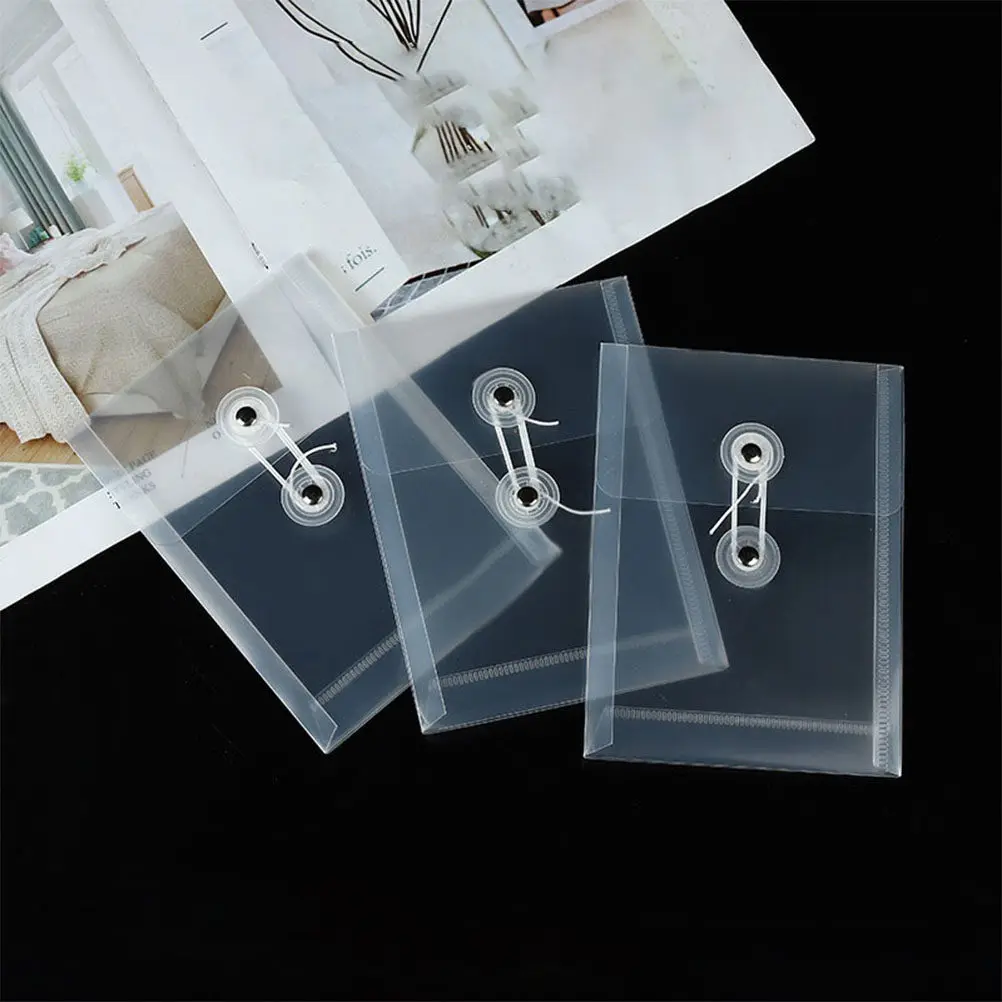 

10Pcs Thick Transparent File Pockets A6 Size for Documents Bills Invoices Classroom Use School Supplies File Folder Organizer