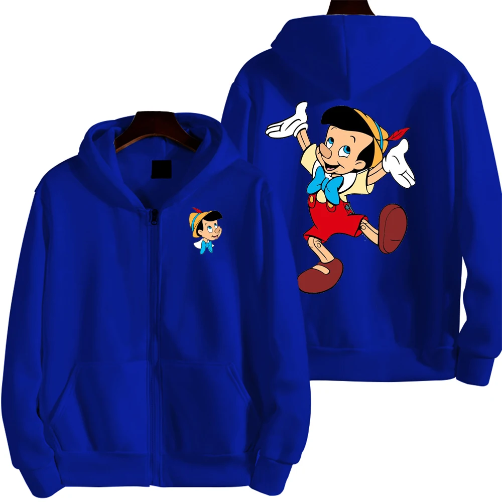 Pinocchio Men Cartoon Hoodie 2025 Spring Autumn Women Oversized Sweatshirt With Zipper New Couple street fashion Coat